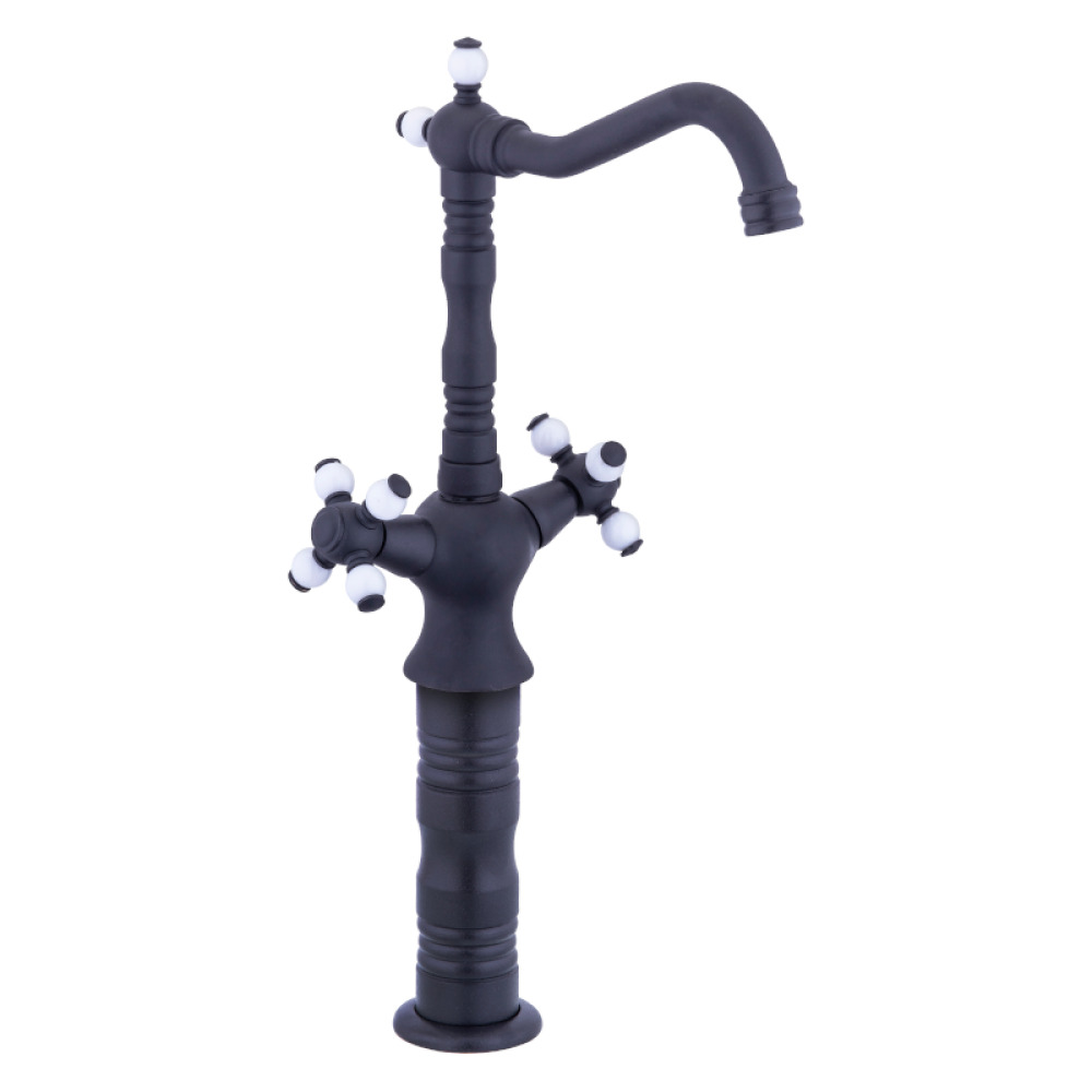 LPD Siyah Taşlı Tombul SE Çanak Lavabo Bataryası